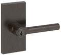 Baldwin EN.TUB.CFR Tube Single Cylinder Keyed Entry Door Lever Set with 5 Inch Rectangle Rose from the Reserve Collection Venetian Bronze Door