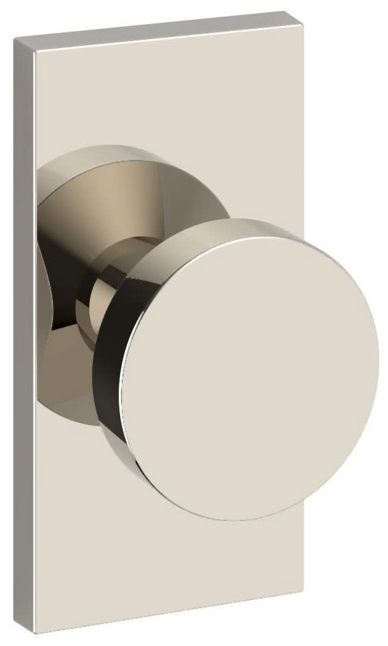 Baldwin FD.CON.CFR Contemporary Non-Turning Two-Sided Dummy Door Knob Set with 5 Inch Rectangle Rose from the Reserve Collection Lifetime Polished