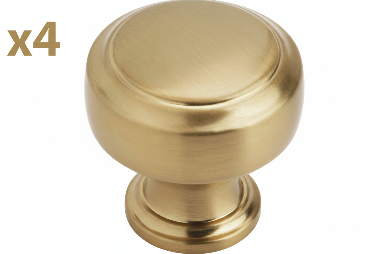 4 x Highland Ridge 1-3/16 in. (30mm) Classic Champagne Bronze Round Cabinet Knob