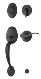 Weslock L2810-2X2FR2D Hillcrest Keyed One Side Left Hand Handle Set with Haven Lever Matte Black - *Tools Hardware &