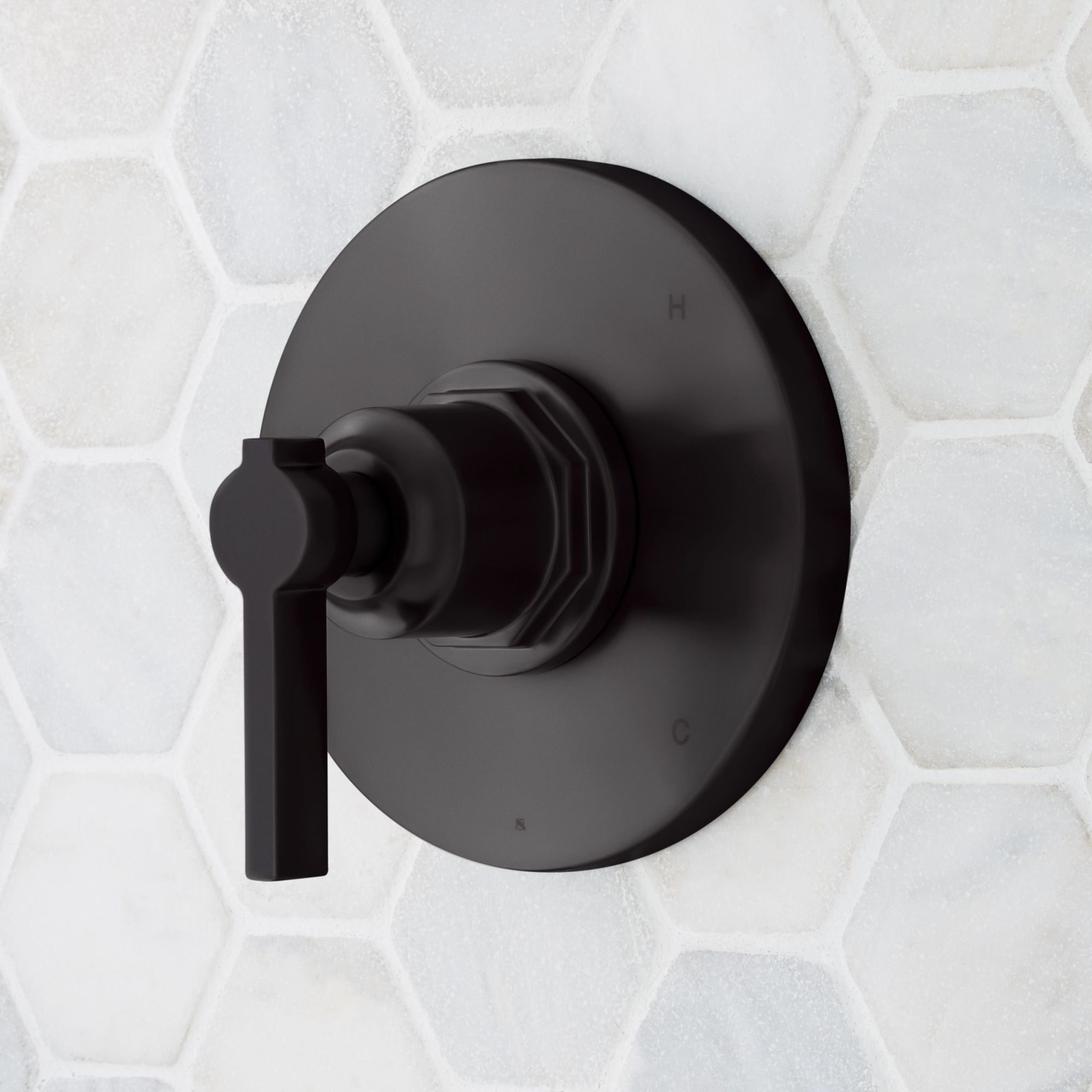 Signature Hardware 948890-LV Greyfield Pressure Balanced Valve Trim - Less Valve Matte Black - *Plumbing