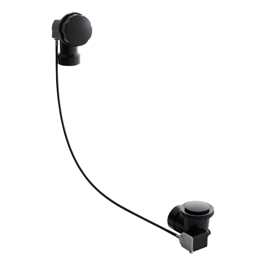 Signature Hardware 948044 ABS Cable Drain and Overflow for 17’’ - 22’’ Deep Alcove Tubs Matte Black - *Plumbing