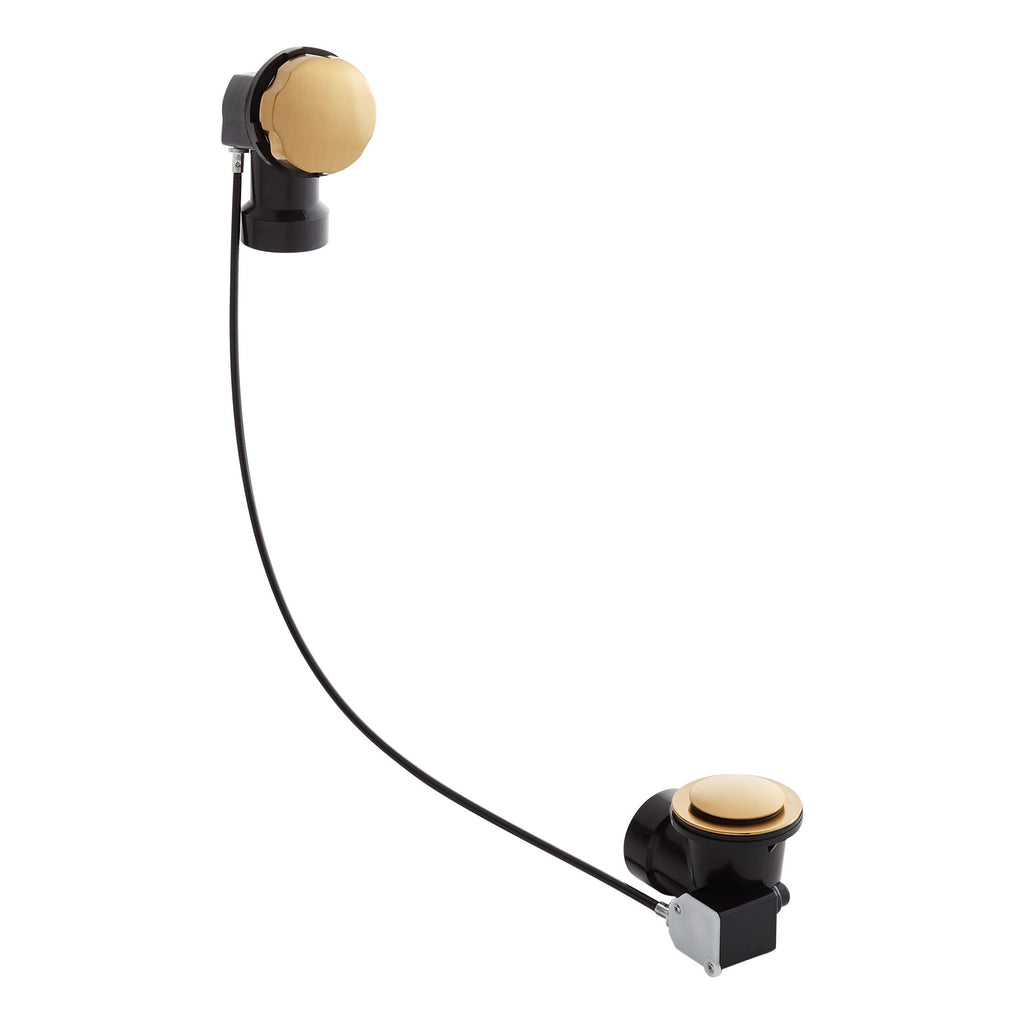 Signature Hardware 948044 ABS Cable Drain and Overflow for 17" - 22" Deep Alcove Tubs Brushed Gold