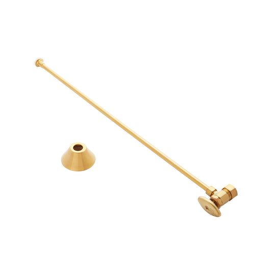 Signature Hardware 948024 Toilet Supply Kit with 5/8" OD X 3/8" OD Angle Stop Brushed Gold