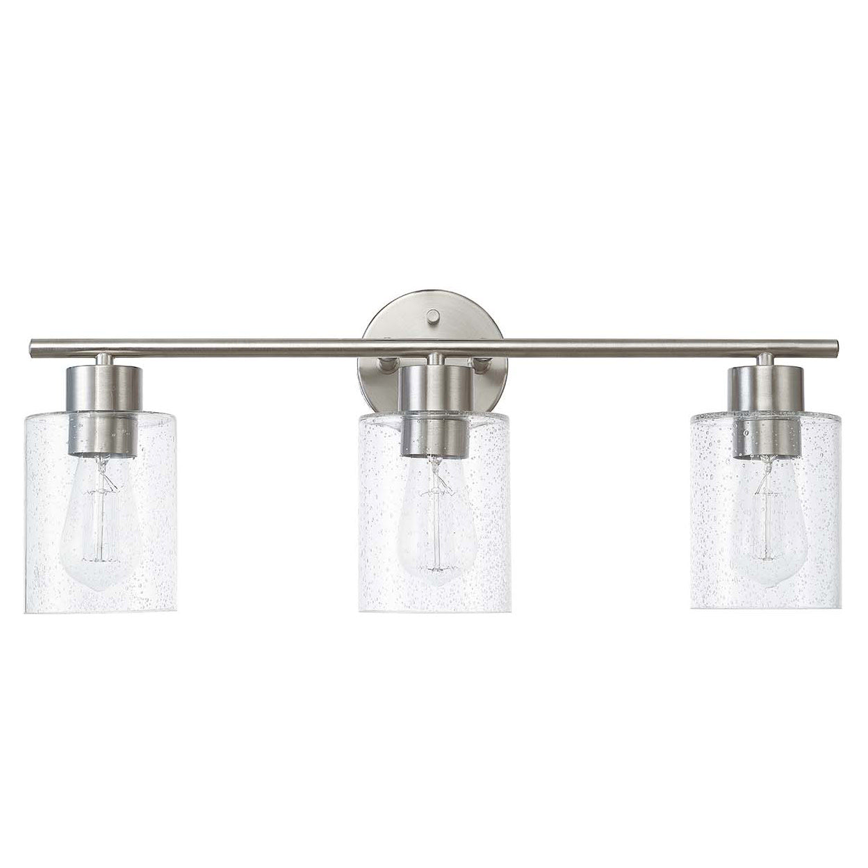 Bellevue GBF13025 Lydia 3 Light 23" Wide Bathroom Vanity Light with Seeded Glass Shades Brushed Nickel