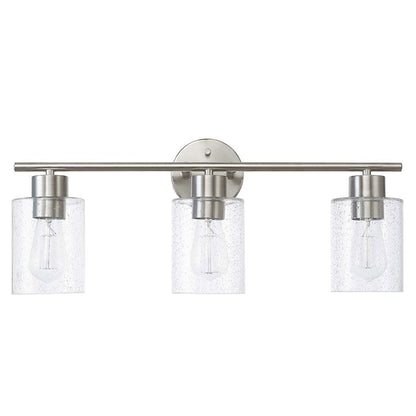 Bellevue GBF13025 Lydia 3 Light 23" Wide Bathroom Vanity Light with Seeded Glass Shades Brushed Nickel