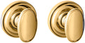 Baldwin 5057.PASS 5057 Passage Door Knob Set with 5048 Rose from the Estate Collection Non-Lacquered Brass