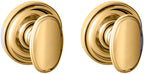 Baldwin 5057.PASS 5057 Passage Door Knob Set with 5048 Rose from the Estate Collection Non-Lacquered Brass