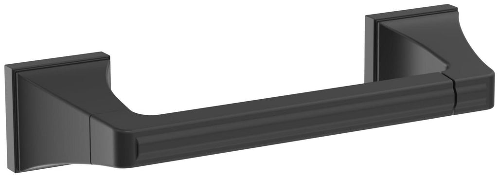 Amerock BH36021MB | Matte Black Pivoting Double Post Toilet Paper Holder | 8-13/16 in. (224 mm) Length Toilet Tissue Holder | Mulholland | Bath Tissue Holder | Bathroom Hardware | Bath Accessories