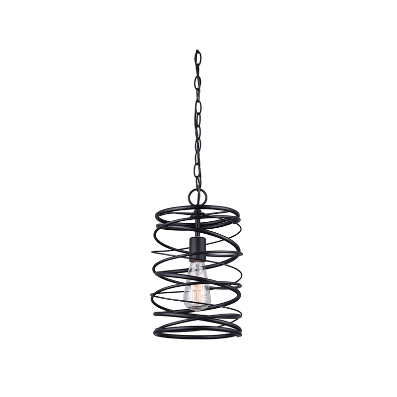 Canarm IPL411B01 Ryland Single Light 8" Wide Abstract Mini Pendant Black