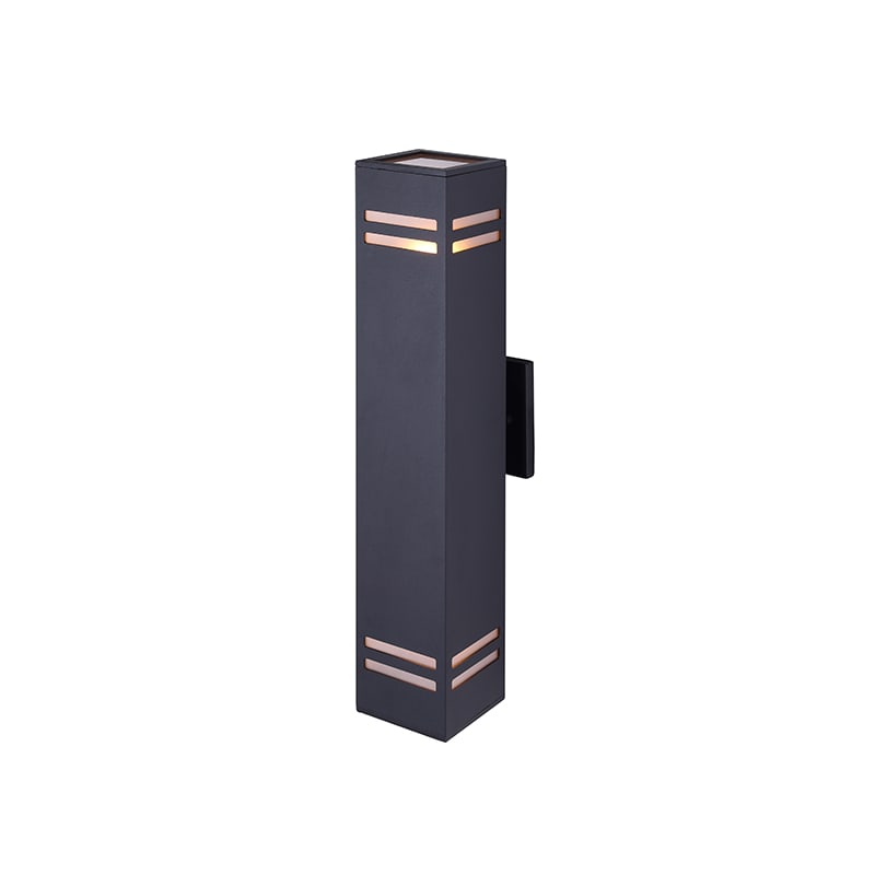 Canarm Tay 2-Light Outdoor Wall Sconce, 20-Inch H Black Up/Down Light, Easy Install Durable Wet-Rated Outdoor Lighting for Porch, Entryway, Patio or Garage