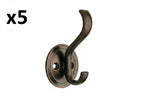 5 x Liberty Hardware B42307J-C Swooping Coat and Hat Hook with Round Base Venetian Bronze Hooks