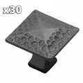 30 Hickory Hardware P2172 Craftsman 1-1/4’’ Square Hammered Rustic Cabinet Knob / Drawer Knob Iron Cabinet Hardware