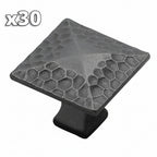 30 Hickory Hardware P2172 Craftsman 1-1/4’’ Square Hammered Rustic Cabinet Knob / Drawer Knob Iron Cabinet Hardware