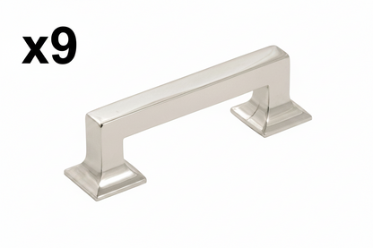 9 x Studio Collection Pull 3 Inch Center to Center Polished Nickel Finish
