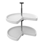 Rev-a-Shelf 24 Lazy Susan Kidney Polymer 2-Shelf White 3472-24-11-52 - *Tools Hardware & Misc