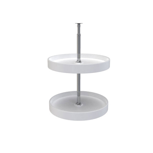 Rev-a-Shelf 6012-20-52 Classic Double 2 Tier 20" Full Circle Lazy Susan with 24-31" Adjustable Pole for Corner Wall Cabinets Whit