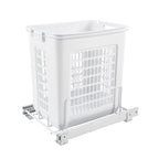 No Hardware Rev-a-Shelf HPRV-1520 S Value Line 14-1/4’’W Polymer Pull Out Sliding Laundry Basket Clothes Hamper White