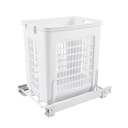 No Hardware Rev-a-Shelf HPRV-1520 S Value Line 14-1/4"W Polymer Pull Out Sliding Laundry Basket Clothes Hamper White Storage