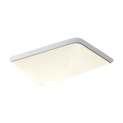KOHLER 20000-96 Caxton Rectangle Undermount Bathroom Sink, Bathroom Vanity Sink with Overflow Drain, 20-1/4 L x 15-11/16 W, Biscuit