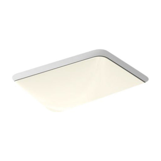 KOHLER 20000-96 Caxton Rectangle Undermount Bathroom Sink, Bathroom Vanity Sink with Overflow Drain, 20-1/4 L x 15-11/16 W, Biscuit