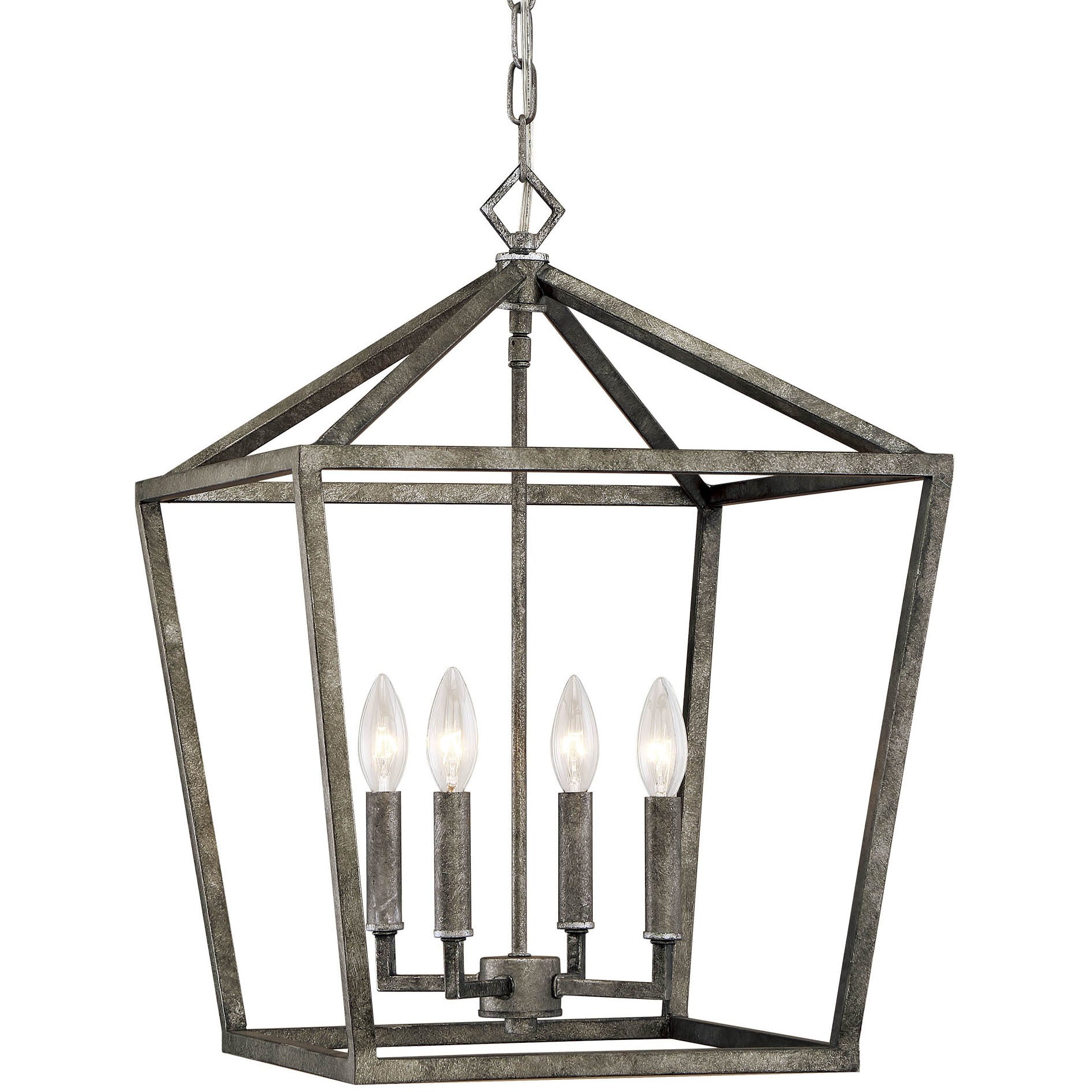 Millennium Lighting 4 Light Metal Pendant Light Antique Silver Antiqued