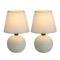 Simple Designs 8.78 in. Off White Mini Ceramic Globe Table Lamp (2-Pack) - *Home Decor & Curtains