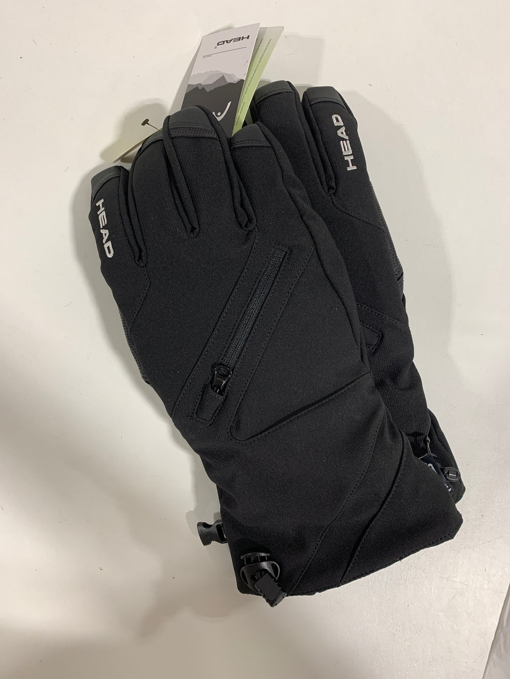 Head Unisex Insulated Ski Glove with Top Zipper Pocket Black Gloves - Small - *Clothing Shoes & Accessories