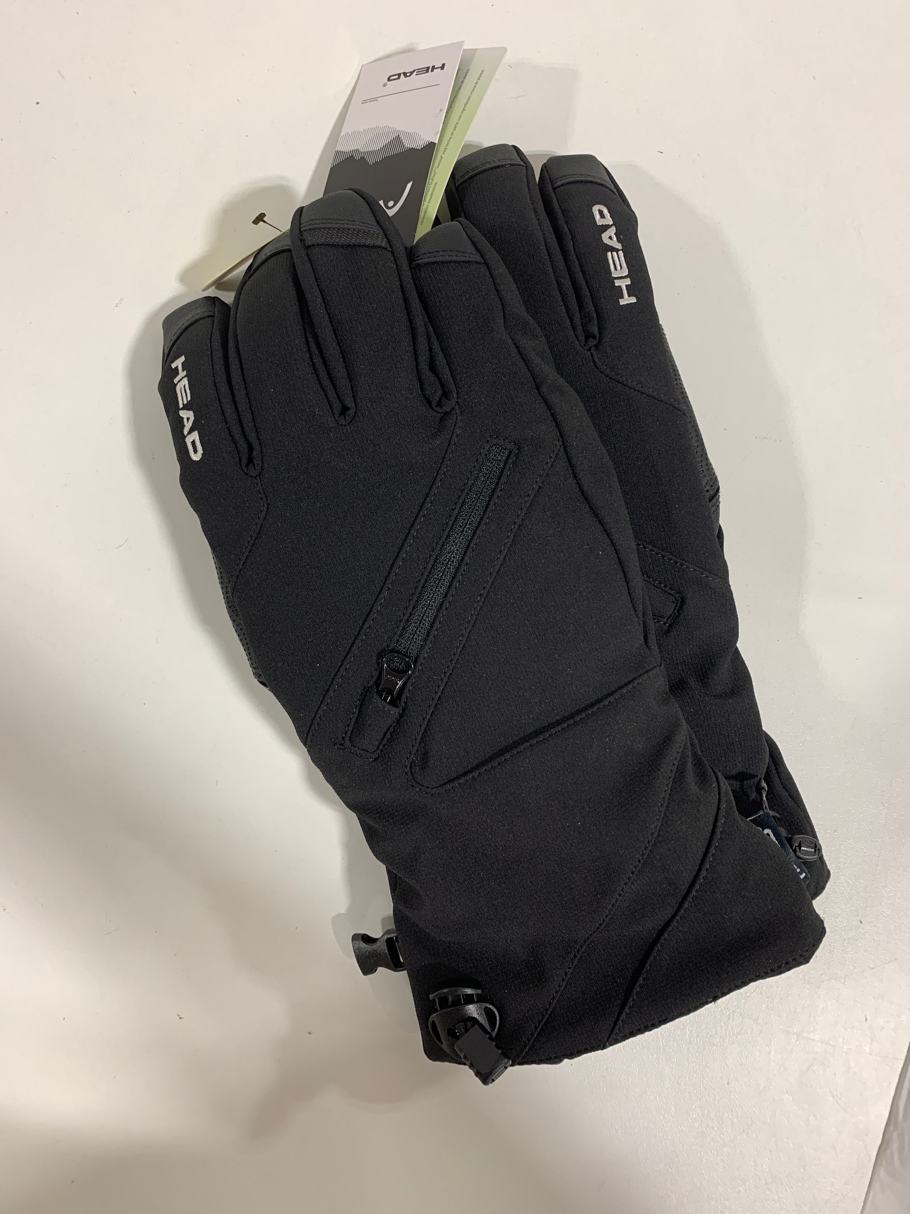Head Unisex Insulated Ski Glove with Top Zipper Pocket Black Gloves - Small - *Clothing Shoes & Accessories