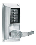 Parts Kaba Ilco Right Handed Mechanical Combination Exit Trim Lock with Lever and Key Override from the Simplex LP1000 Series
