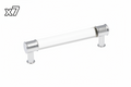 7 x Hickory Hardware P3635 Midway 5-1/16 Inch (128mm) Center to Center Acrylic Clear Bar Cabinet Handle / Drawer Pull Crysacrylic with Chrome