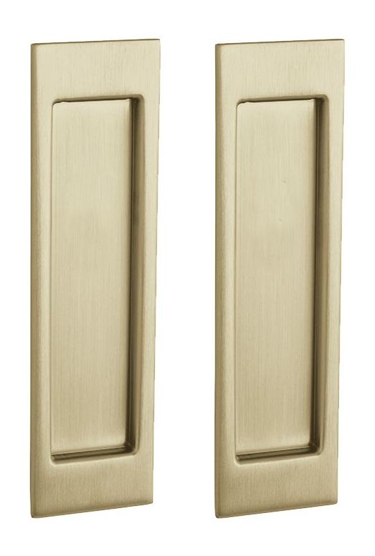 Baldwin PD005.PS Santa Monica Style Pocket Door Passage Trim Pair from the Estate Collection Vintage Brass