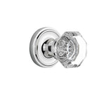 Nostalgic Warehouse Waldorf Solid Brass Single Dummy Knob with Classic Rose - Bright Chrome - 704840