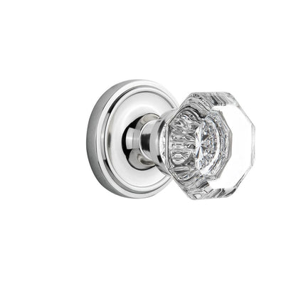 Nostalgic Warehouse Waldorf Solid Brass Single Dummy Knob with Classic Rose - Bright Chrome - 704840