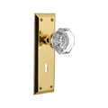 Nostalgic Warehouse Waldorf Solid Brass Privacy Knobset with New York Rose - Unlacquered Brass - 717075