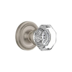 Nostalgic Warehouse Waldorf Solid Brass Passage Knobset with Rope Rose - Satin Nickel - 709724