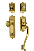 Nostalgic Warehouse EADEAD_ESET_238_SG Egg and Dart Solid Brass Sectional Single Cylinder Keyed Entry Handle Set with S Handle and 2-3/8" Backset