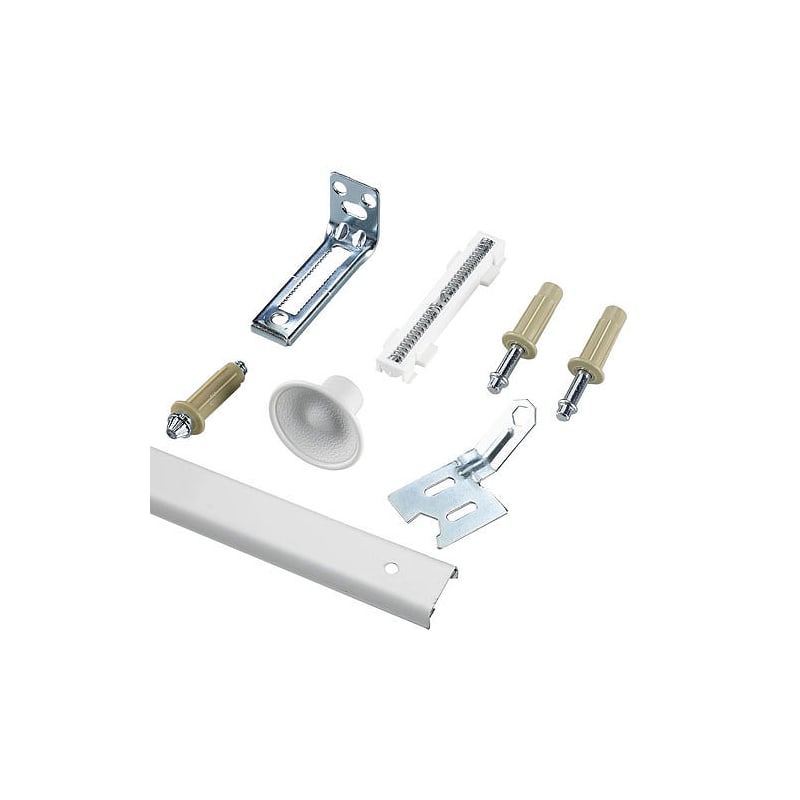Richelieu 14014-BC 36 Inch Long Single Bi-Fold Door Track for Doors up to 30 Pounds White Sliding Door Hardware Sliding