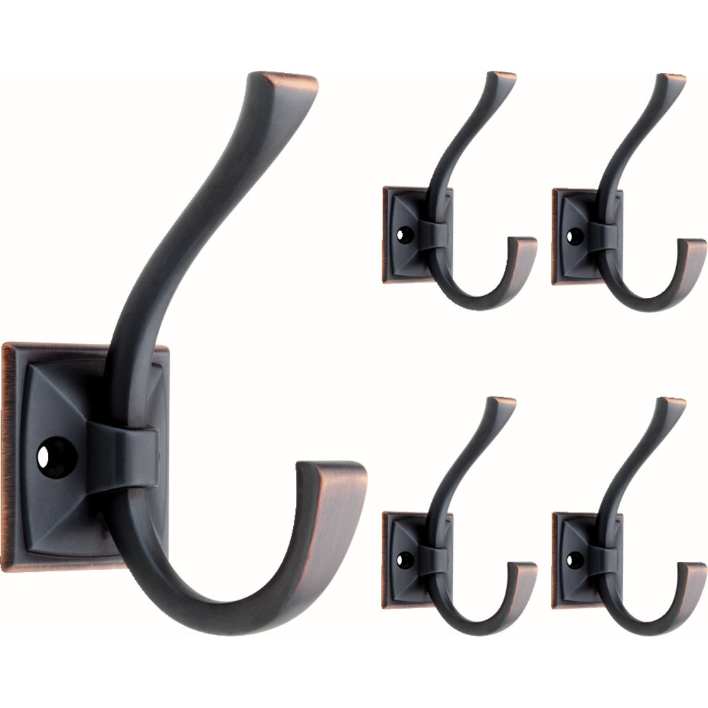 Franklin Brass 137246M Franklin Brass Ruavista 4-2/5 in. Coat and Hat Wall Hooks (5-Pack) - *Tools Hardware & Misc