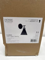 Insdale 1-Light Matte Black Modern Industrial Bathroom Vanity Light with Black Metal Shade