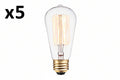 5 x Globe Electric 60w Vintage Edison S60 Squirrel Cage Incandescent Filament Light Bulb, E26 Base, 220 Lumens,