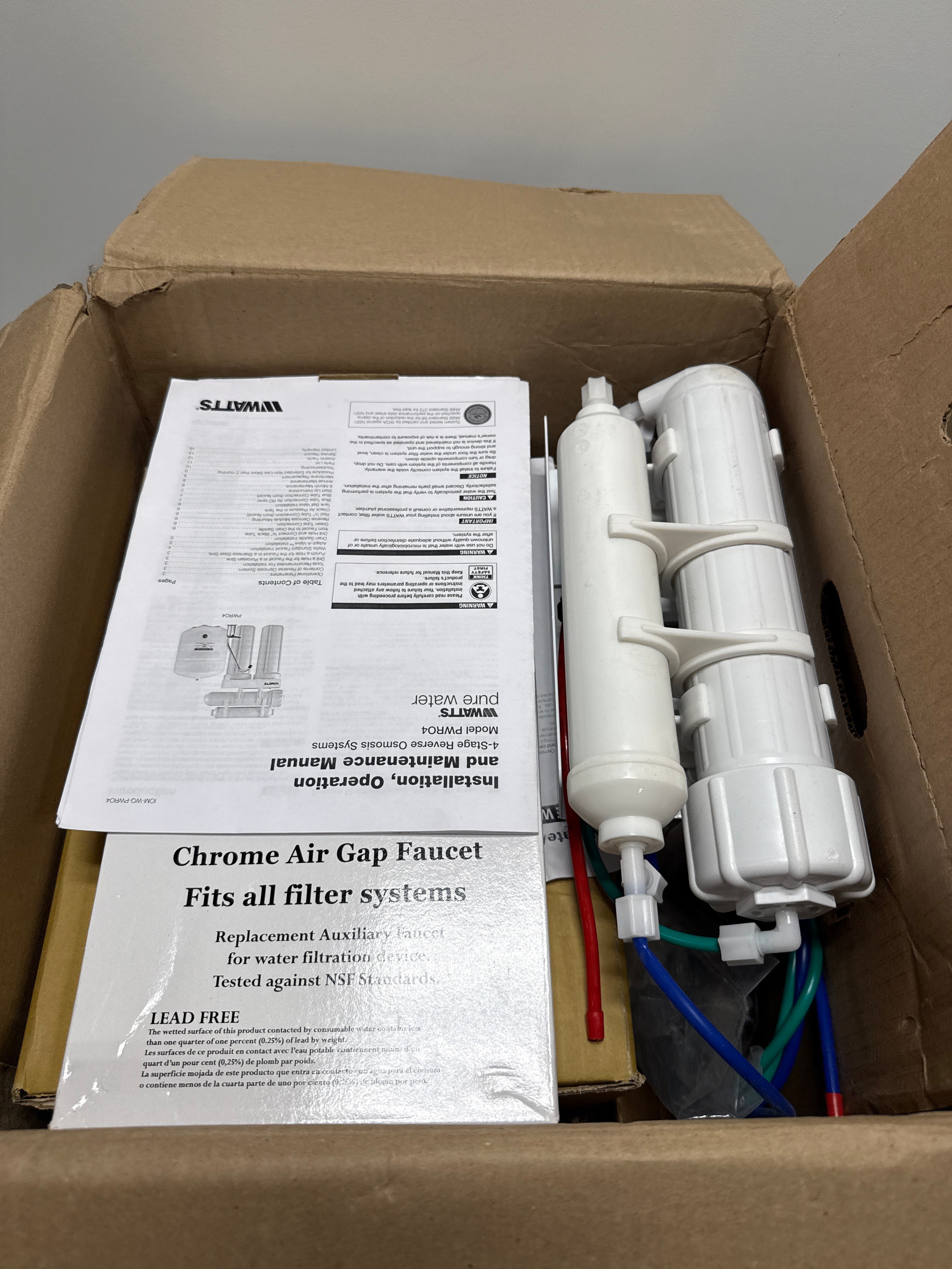 Watts PWRO4 4 Stage Reverse Osmosis System with 3 Gallon Storage Tank Water Filtration Under Sink Filter Systems
