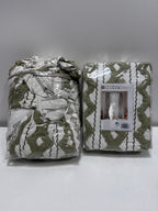 Pair Imani Green Cotton 50 in. W X 108 in. L Printed Light Filtering Curtain