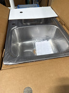 Dent Kohler 75791-1-NA Verse™ 33" top-/undermount double-bowl kitchen sink, Stainless Steel
