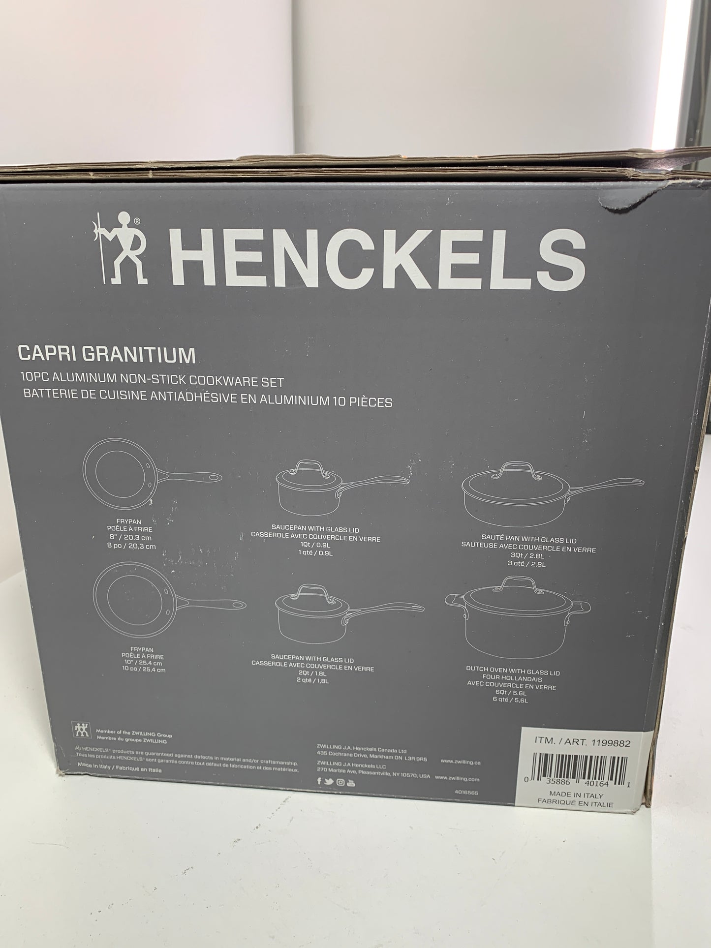 Henckels Capri Granitium 10-Pc. Aluminum Nonstick Cookware Set - Grey