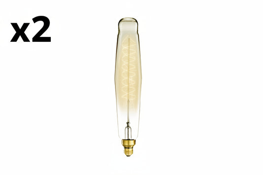 2 x  Bulbrite 137301 60W, TUBULAR SHAPED, GRAND NOSTALGIC SPIRAL, E26, 120V, incandescent light bulb