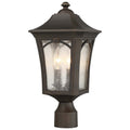 Solida 3-Light Outdoor Oil Rubbed Bronze Post Light with Clear Seeded Glass