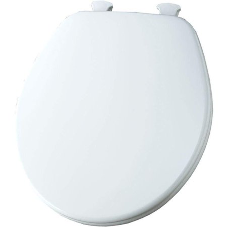 Church 540EC 000 Wood Toilet Seat with Cover White Non-Corrosive Bolts and Wing Nuts by Bemis