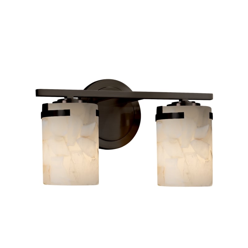 Justice Design Group ALR-8452-10-LED2-1400 Atlas 2 Light 13-3/4" Wide Integrated 3000K LED Bathroom Vanity Light Dark Bronze Indoor Lighting Bathroom