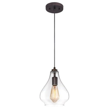 Westinghouse 6102600 One Light Bronze with Glass Adjustable Mini Pendant- 60.25 in - *Lighting & Electrical